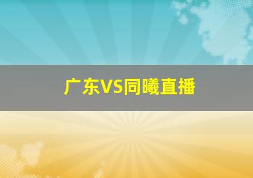广东VS同曦直播