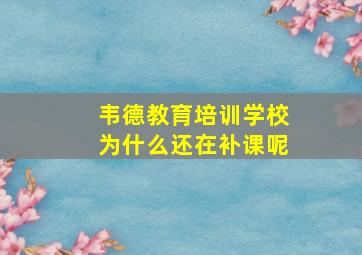 韦德教育培训学校为什么还在补课呢